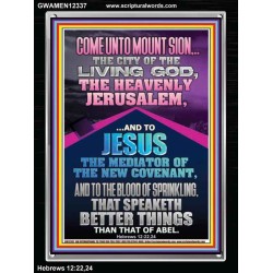 MOUNT SION THE HEAVENLY JERUSALEM  Unique Bible Verse Portrait  GWAMEN12337  "25x33"