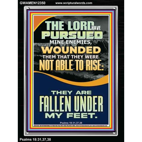 MY ENEMIES ARE FALLEN UNDER MY FEET  Bible Verse for Home Portrait  GWAMEN12350  