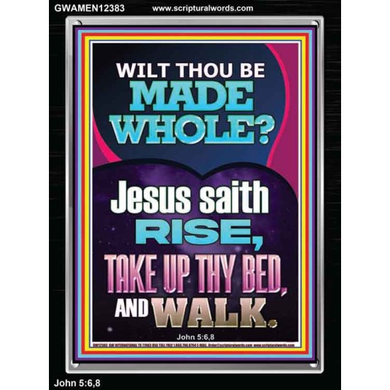 RISE TAKE UP THY BED AND WALK  Bible Verse Portrait Art  GWAMEN12383  