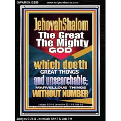 JEHOVAH SHALOM WHICH DOETH MARVELLOUS THINGS WITH NUMBER  Righteous Living Christian Picture  GWAMEN12656  "25x33"