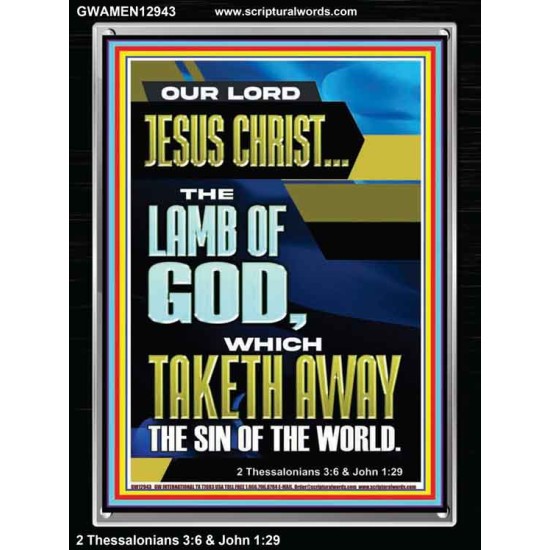 LAMB OF GOD WHICH TAKETH AWAY THE SIN OF THE WORLD  Ultimate Inspirational Wall Art Portrait  GWAMEN12943  