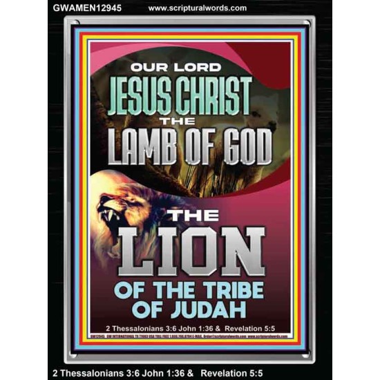 LAMB OF GOD THE LION OF THE TRIBE OF JUDA  Unique Power Bible Portrait  GWAMEN12945  