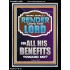 WHAT SHALL I RENDER UNTO THE LORD FOR ALL HIS BENEFITS  Bible Verse Art Prints  GWAMEN12996  "25x33"