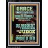 GRACE UNMERITED FAVOR OF GOD BE MODEST IN YOUR THINKING AND JUDGE YOURSELF  Christian Portrait Wall Art  GWAMEN13011  "25x33"