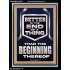 BETTER IS THE END OF A THING THAN THE BEGINNING THEREOF  Scriptural Portrait Signs  GWAMEN13019  "25x33"