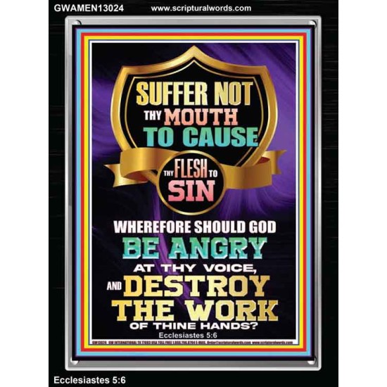 CONTROL YOUR MOUTH AND AVOID ERROR OF SIN AND BE DESTROY  Christian Quotes Portrait  GWAMEN13024  