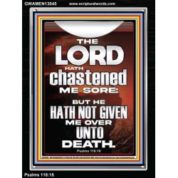 THE LORD HAS NOT GIVEN ME OVER UNTO DEATH  Contemporary Christian Wall Art  GWAMEN13045  "25x33"