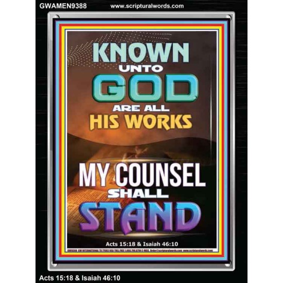 KNOWN UNTO GOD ARE ALL HIS WORKS  Unique Power Bible Portrait  GWAMEN9388  