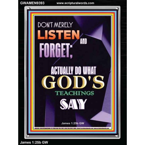 DO WHAT GOD'S TEACHINGS SAY  Children Room Portrait  GWAMEN9393  