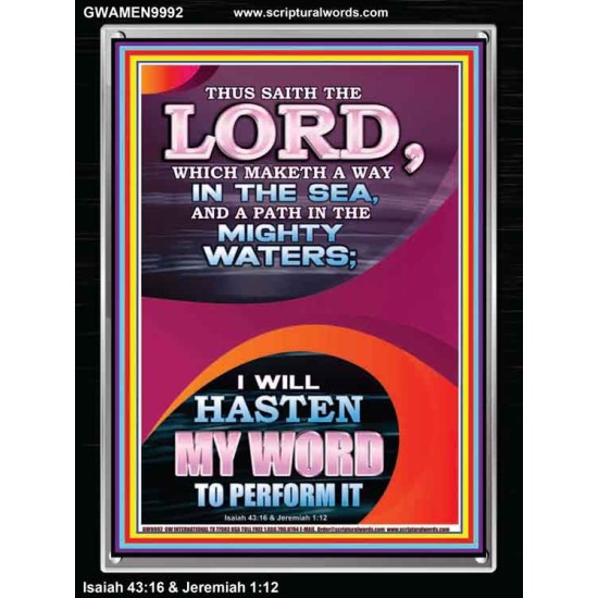 A WAY IN THE SEA AND PATH IN MIGHTY WATERS  Unique Power Bible Portrait  GWAMEN9992  