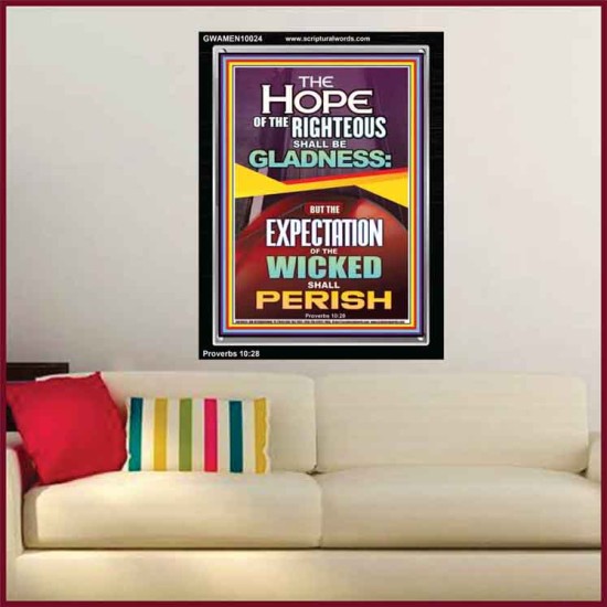 THE HOPE OF THE RIGHTEOUS IS GLADNESS  Children Room Portrait  GWAMEN10024  
