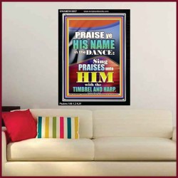 PRAISE HIM IN DANCE, TIMBREL AND HARP  Modern Art Picture  GWAMEN10057  "25x33"