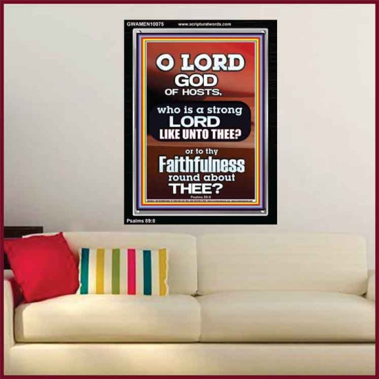 WHO IS A STRONG LORD LIKE UNTO THEE JEHOVAH TZEVA'OT  Custom Biblical Painting  GWAMEN10075  
