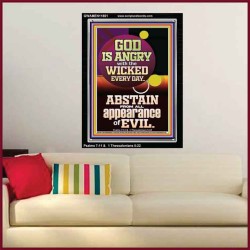 GOD IS ANGRY WITH THE WICKED EVERY DAY ABSTAIN FROM EVIL  Scriptural Décor  GWAMEN11801  "25x33"