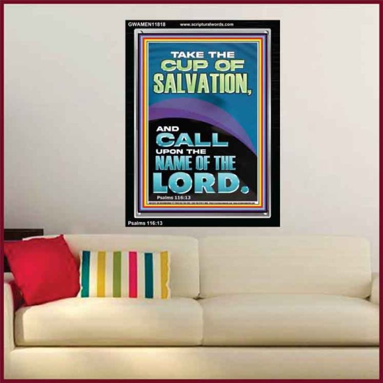 TAKE THE CUP OF SALVATION AND CALL UPON THE NAME OF THE LORD  Modern Wall Art  GWAMEN11818  