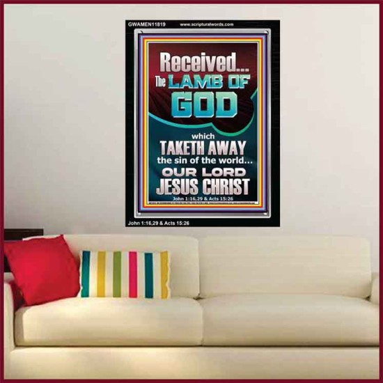 RECEIVED THE LAMB OF GOD THAT TAKETH AWAY THE SINS OF THE WORLD  Décor Art Work  GWAMEN11819  