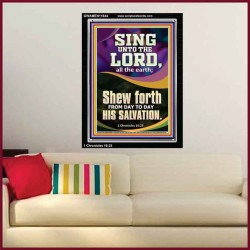 SHEW FORTH FROM DAY TO DAY HIS SALVATION  Unique Bible Verse Portrait  GWAMEN11844  "25x33"