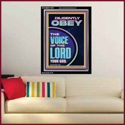 DILIGENTLY OBEY THE VOICE OF THE LORD OUR GOD  Unique Power Bible Portrait  GWAMEN11901  "25x33"