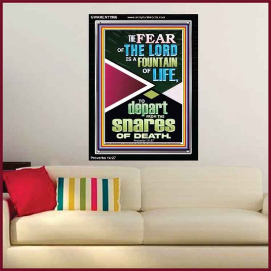 THE FEAR OF THE LORD IS THE FOUNTAIN OF LIFE  Large Scripture Wall Art  GWAMEN11966  