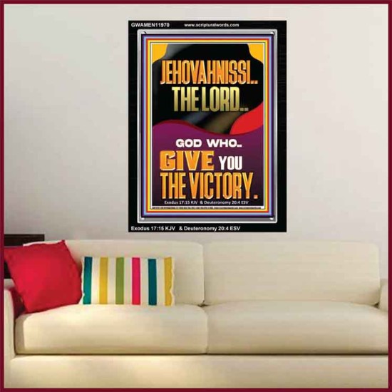 JEHOVAH NISSI THE LORD WHO GIVE YOU VICTORY  Bible Verses Art Prints  GWAMEN11970  