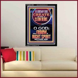 CREATE IN ME A CLEAN HEART  Scriptural Portrait Signs  GWAMEN11990  "25x33"