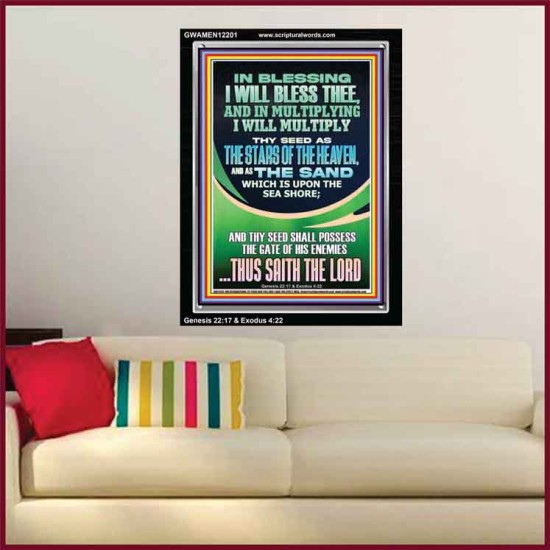 IN BLESSING I WILL BLESS THEE  Contemporary Christian Print  GWAMEN12201  