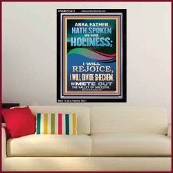 REJOICE I WILL DIVIDE SHECHEM AND METE OUT THE VALLEY OF SUCCOTH  Contemporary Christian Wall Art Portrait  GWAMEN12274  "25x33"