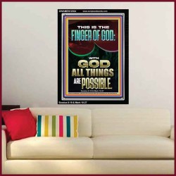 BY THE FINGER OF GOD ALL THINGS ARE POSSIBLE  Décor Art Work  GWAMEN12304  "25x33"