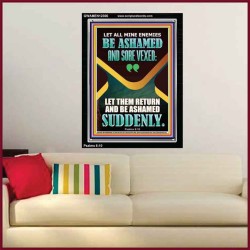 MINE ENEMIES BE ASHAMED AND SORE VEXED  Christian Quotes Portrait  GWAMEN12306  "25x33"