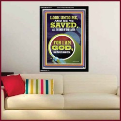 LOOK UNTO ME AND BE SAVED  Custom Wall Scripture Art  GWAMEN12311  "25x33"