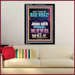 RISE TAKE UP THY BED AND WALK  Custom Wall Scripture Art  GWAMEN12326  "25x33"
