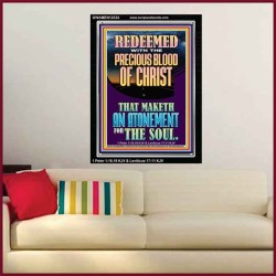 REDEEMED WITH THE PRECIOUS BLOOD OF CHRIST  Custom Wall Décor  GWAMEN12334  "25x33"