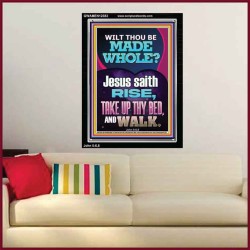 RISE TAKE UP THY BED AND WALK  Bible Verse Portrait Art  GWAMEN12383  "25x33"