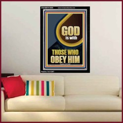 GOD IS WITH THOSE WHO OBEY HIM  Unique Scriptural Portrait  GWAMEN12680  "25x33"