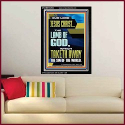 LAMB OF GOD WHICH TAKETH AWAY THE SIN OF THE WORLD  Ultimate Inspirational Wall Art Portrait  GWAMEN12943  "25x33"