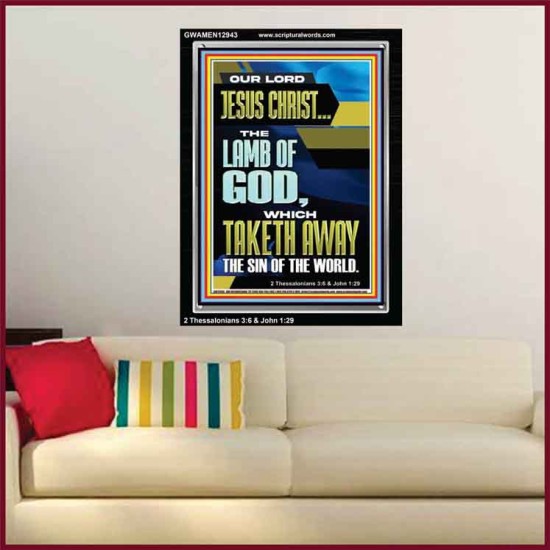 LAMB OF GOD WHICH TAKETH AWAY THE SIN OF THE WORLD  Ultimate Inspirational Wall Art Portrait  GWAMEN12943  