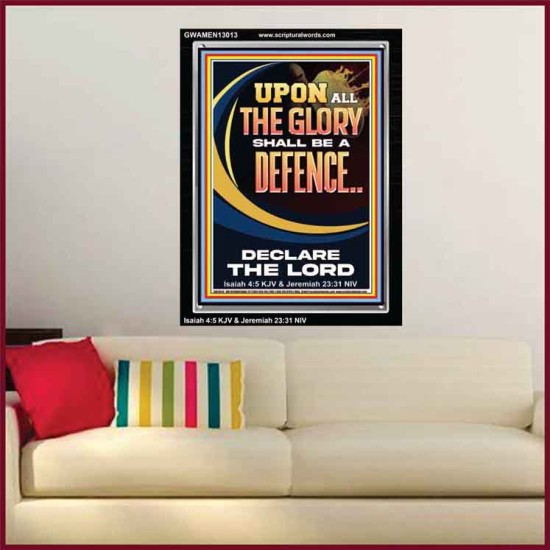 THE GLORY OF GOD SHALL BE THY DEFENCE  Bible Verse Portrait  GWAMEN13013  