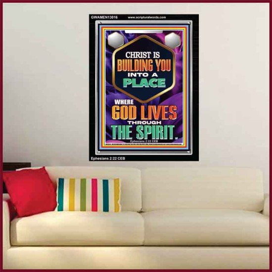 BE UNITED TOGETHER AS A LIVING PLACE OF GOD IN THE SPIRIT  Scripture Portrait Signs  GWAMEN13016  