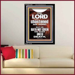 THE LORD HAS NOT GIVEN ME OVER UNTO DEATH  Contemporary Christian Wall Art  GWAMEN13045  "25x33"