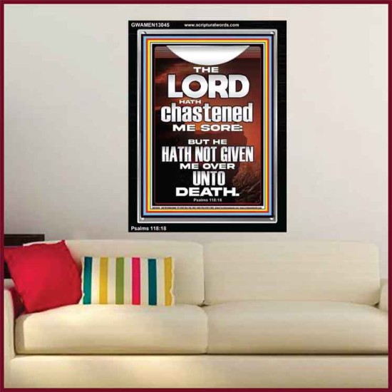 THE LORD HAS NOT GIVEN ME OVER UNTO DEATH  Contemporary Christian Wall Art  GWAMEN13045  