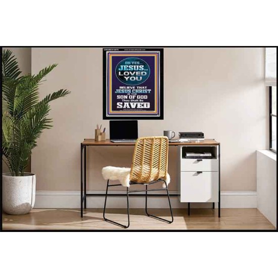 OH YES JESUS LOVED YOU  Modern Wall Art  GWAMEN10070  