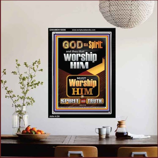 WORSHIP HIM IN SPIRIT AND TRUTH  Children Room Portrait  GWAMEN10006  
