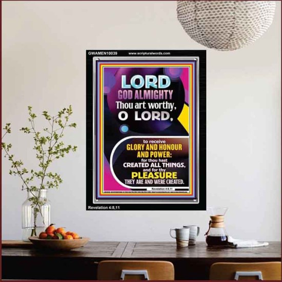 THOU ART WORTHY O LORD GOD ALMIGHTY  Christian Art Work Portrait  GWAMEN10039  