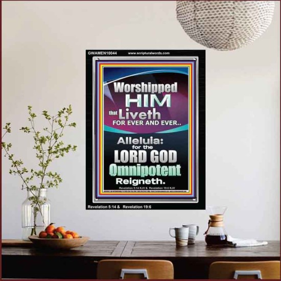 WORSHIPPED HIM THAT LIVETH FOREVER   Contemporary Wall Portrait  GWAMEN10044  