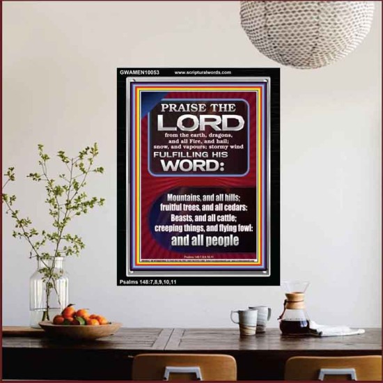 PRAISE HIM - STORMY WIND FULFILLING HIS WORD  Business Motivation Décor Picture  GWAMEN10053  