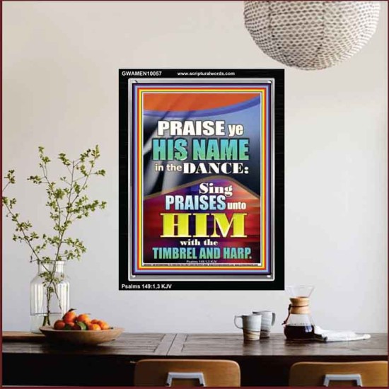 PRAISE HIM IN DANCE, TIMBREL AND HARP  Modern Art Picture  GWAMEN10057  