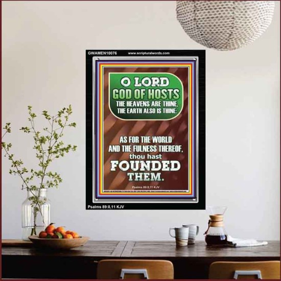 JEHOVAH TZEVA'OT THE HEAVENS AND THE EARTH IS THINE  Custom Art and Wall Décor  GWAMEN10076  