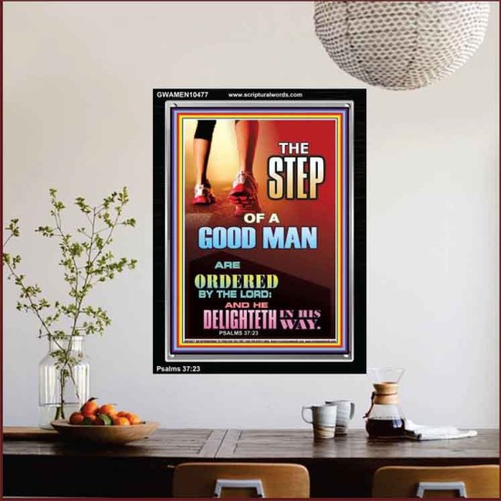 THE STEP OF A GOOD MAN  Contemporary Christian Wall Art  GWAMEN10477  