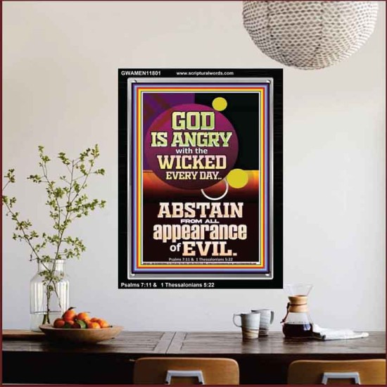 GOD IS ANGRY WITH THE WICKED EVERY DAY ABSTAIN FROM EVIL  Scriptural Décor  GWAMEN11801  