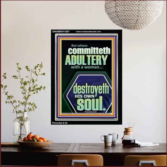 WHOSO COMMITTETH  ADULTERY WITH A WOMAN DESTROYETH HIS OWN SOUL  Sciptural Décor  GWAMEN11807  